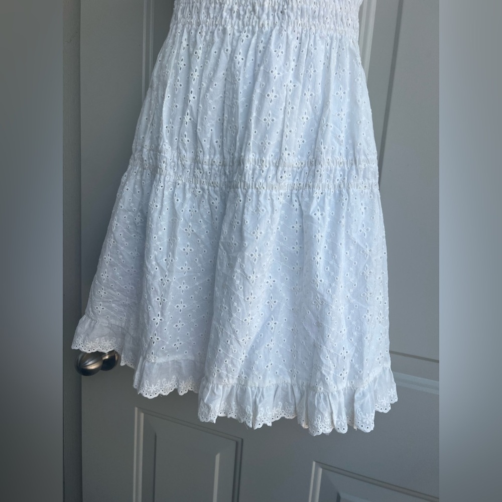NWT Capulet Gemma Smocked Eyelet Ruffle Strap Mini Dress White Size L - Picture 10 of 12